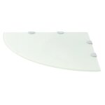 Vidaxl tagre de coin avec supports chroms verre blanc 45 x 45 cm