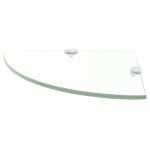 Vidaxl tagre de coin + supports chroms verre transparent 35 x 35 cm