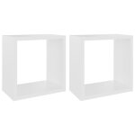 Vidaxl tagres cube murales 2 pcs blanc 26x15x26 cm