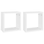 Vidaxl tagres cube murales 2 pcs blanc 30x15x30 cm