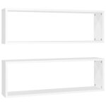 Vidaxl tagres cube murales 2 pcs blanc 80x15x26, 5 cm agglomr