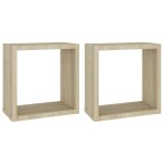 Vidaxl tagres cube murales 2 pcs chne sonoma 30x15x30 cm