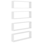 Vidaxl tagres cube murales 4 pcs blanc 100x15x30 cm agglomr