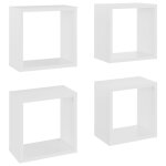 Vidaxl tagres cube murales 4 pcs blanc 26x15x26 cm