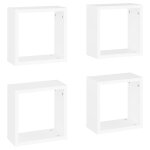 Vidaxl tagres cube murales 4 pcs blanc 30x15x30 cm