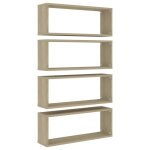 Vidaxl �tag�res cube murales 4 pcs ch�ne sonoma 60x15x23 cm agglom�r�