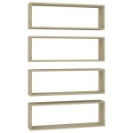 Vidaxl tagres cube murales 4 pcs chne sonoma 80x15x26, 5cm agglomr