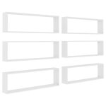 Vidaxl tagres cube murales 6 pcs blanc 100x15x30 cm agglomr