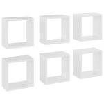 Vidaxl tagres cube murales 6 pcs blanc 26x15x26 cm