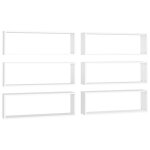 Vidaxl �tag�res cube murales 6 pcs blanc 80x15x26, 5 cm agglom�r�