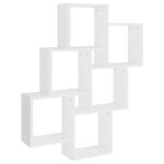 Vidaxl tagre cube murale blanc 78x15x93 cm agglomr