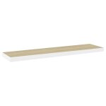 Vidaxl �tag�re flottante murale ch�ne et blanc 120x23, 5x3, 8 cm mdf