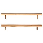 Vidaxl tagres murales 2 pcs 120 x 20 x 16 cm bois d'acacia massif