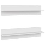 Vidaxl Étagères murales 2 pcs blanc 80x11, 5x18 cm aggloméré Vidaxl Étagères murales 2 pcs blanc 80x11, 5x18 cm aggloméré