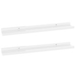 Vidaxl Étagères murales 2 pcs blanc brillant 60x9x3 cm Vidaxl Étagères murales 2 pcs blanc brillant 60x9x3 cm