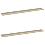 Vidaxl �tag�res murales 2 pcs blanc et ch�ne sonoma 100x9x3 cm