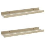 Vidaxl Étagères murales 2 pcs blanc et chêne sonoma 40x9x3 cm Vidaxl Étagères murales 2 pcs blanc et chêne sonoma 40x9x3 cm