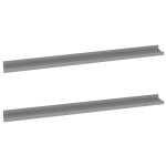 Vidaxl tagres murales 2 pcs gris 100x9x3 cm