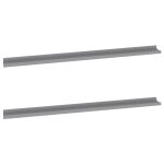 Vidaxl �tag�res murales 2 pcs gris 115x9x3 cm