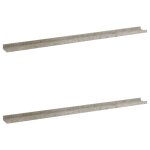 Vidaxl �tag�res murales 2 pcs gris b�ton 115x9x3 cm