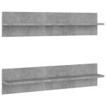 Vidaxl �tag�res murales 2 pcs gris b�ton 80x11, 5x18 cm agglom�r�