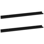 Vidaxl �tag�res murales 2 pcs noir 100x9x3 cm