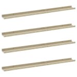 Vidaxl �tag�res murales 4 pcs blanc et ch�ne sonoma 100x9x3 cm