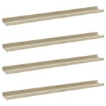 Vidaxl Étagères murales 4 pcs blanc et chêne sonoma 80x9x3 cm Vidaxl Étagères murales 4 pcs blanc et chêne sonoma 80x9x3 cm