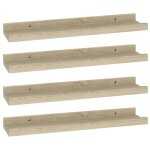 Vidaxl �tag�res murales 4 pcs ch�ne sonoma 40x9x3 cm