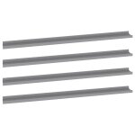 Vidaxl �tag�res murales 4 pcs gris 115x9x3 cm