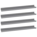 Vidaxl Étagères murales 4 pcs gris 60x9x3 cm Vidaxl Étagères murales 4 pcs gris 60x9x3 cm