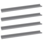 Vidaxl �tag�res murales 4 pcs gris 80x9x3 cm