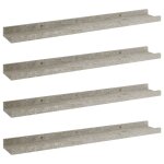 Vidaxl Étagères murales 4 pcs gris béton 60x9x3 cm Vidaxl Étagères murales 4 pcs gris béton 60x9x3 cm
