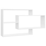 Vidaxl tagres murales blanc 104x20x58, 5 cm agglomr