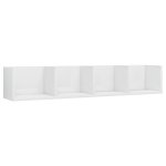Vidaxl tagre murale  cd blanc brillant 100x18x18 cm agglomr