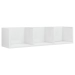 Vidaxl tagre murale  cd blanc brillant 75x18x18 cm agglomr