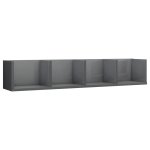Vidaxl tagre murale  cd gris brillant 100x18x18 cm agglomr