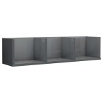 Vidaxl tagre murale  cd gris brillant 75x18x18 cm agglomr