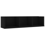 Vidaxl tagre murale  cd noir 75x18x18 cm agglomr