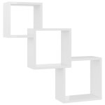 Vidaxl tagres murales cubiques blanc brillant 84, 5x15x27cm agglomr