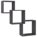 Vidaxl Étagères murales cubiques gris brillant 84, 5x15x27 cm aggloméré Vidaxl Étagères murales cubiques gris brillant 84, 5x15x27 cm aggloméré