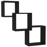 Vidaxl tagres murales cubiques noir 84, 5 x 15 x 27 cm agglomr