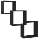 Vidaxl tagres murales cubiques noir brillant 84, 5x15x27 cm agglomr