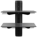 Vidaxl tagre murale  dvd  2 niveaux verre noir