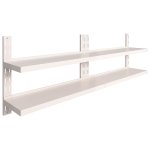 Vidaxl tagres murales flottantes  2 niveaux 2 pcs inox 240x30 cm
