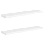 Vidaxl tagres murales flottantes 2 pcs blanc 120x23, 5x3, 8cm mdf
