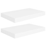 Vidaxl tagres murales flottantes 2 pcs blanc 40x23x3, 8 cm mdf