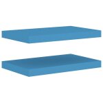 Vidaxl �tag�res murales flottantes 2 pcs bleu 50x23x3, 8 cm mdf