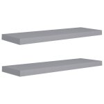 Vidaxl �tag�res murales flottantes 2 pcs gris 80x23, 5x3, 8 cm mdf