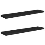 Vidaxl �tag�res murales flottantes 2 pcs noir 120x23, 5x3, 8 cm mdf
